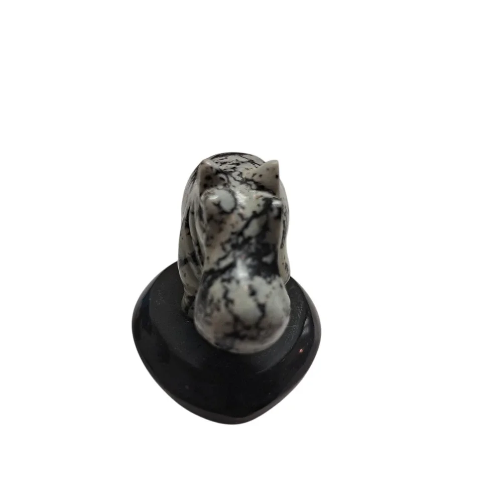Small, hand-carved stone hippopotamus‎ figurine